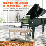 VEVOR Upholstered Bench for Bedroom end of Bed, Vanity Foam Padded Cushion & Rubberwood Legs, Tufted Footrest Stool Entryway for Dining, Living Room, Piano, Hallway, 32 x 16 x 19 Inches, Beige VEVOR