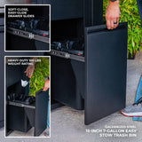 Backyard Discovery Fusion Flame Turn-Key Outdoor Kitchen with 38-inch Stainless Steel 5-burner Grill Island, Sear Zone, Infrared Burner, Outdoor-Rated Refrigerator, Storage, Steel Roof for Deck, Patio Backyard Discovery