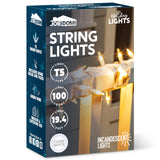 JOIEDOMI Christmas String Lights Indoor,100 Count Mini Warm Fairy Light,21.5FT Lighting Decor for Patio Dorm Classroom Bedroom Holiday Wedding Party Garland Birthday Festival Valentines Day,White Wire Joiedomi
