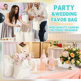 Amylove 24 Pcs Mini Tote Bag Sublimation Blank Canvas Tote Bags Reusable Grocery Bags DIY Sack Goody Bag for Christmas Party Event Bag(8 x 10 x 4 Inch,Natural Color) Amylove