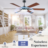 DIAMONDFORGE 72 inch Ceiling Fans with Lights and Remote Control,Indoor/Outdoor Flush Mount Low Profile Commercial Reversible Dimmable Wood Grain Ceiling Fans for Living Room Patio Industrial Shop. DIAMONDFORGE