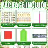 WILLBOND 30 Pcs Jungle Animals Diamond Art Keychain Ornaments DIY Double Sided Jungle Animals Diamond Painting Keychain Kits for Adults Key Ring Art Pendant Tree Decor WILLBOND