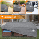 STARTWO Patio Furniture Covers Waterproof Outdoor Lawn Furniture Set Cover for 7-12 Piece Sectional Sofa, Conversation Set Garden Dining Tables Chairs,Grey STARTWO