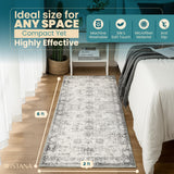 Istana Hallway Runner Rug 2x6 - White Cream/Grey Kitchen Rugs Non Slip Washable -Silk's Soft Touch Carpet Runner - Stylish Rug Runner for Home Istana