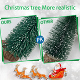 NotiGat Mini Christmas Tree Bottle Brush Christmas Trees with Wooden Bases Christmas Decorations for Party Table top decer Christmas Tree （5pcs） NotiGat
