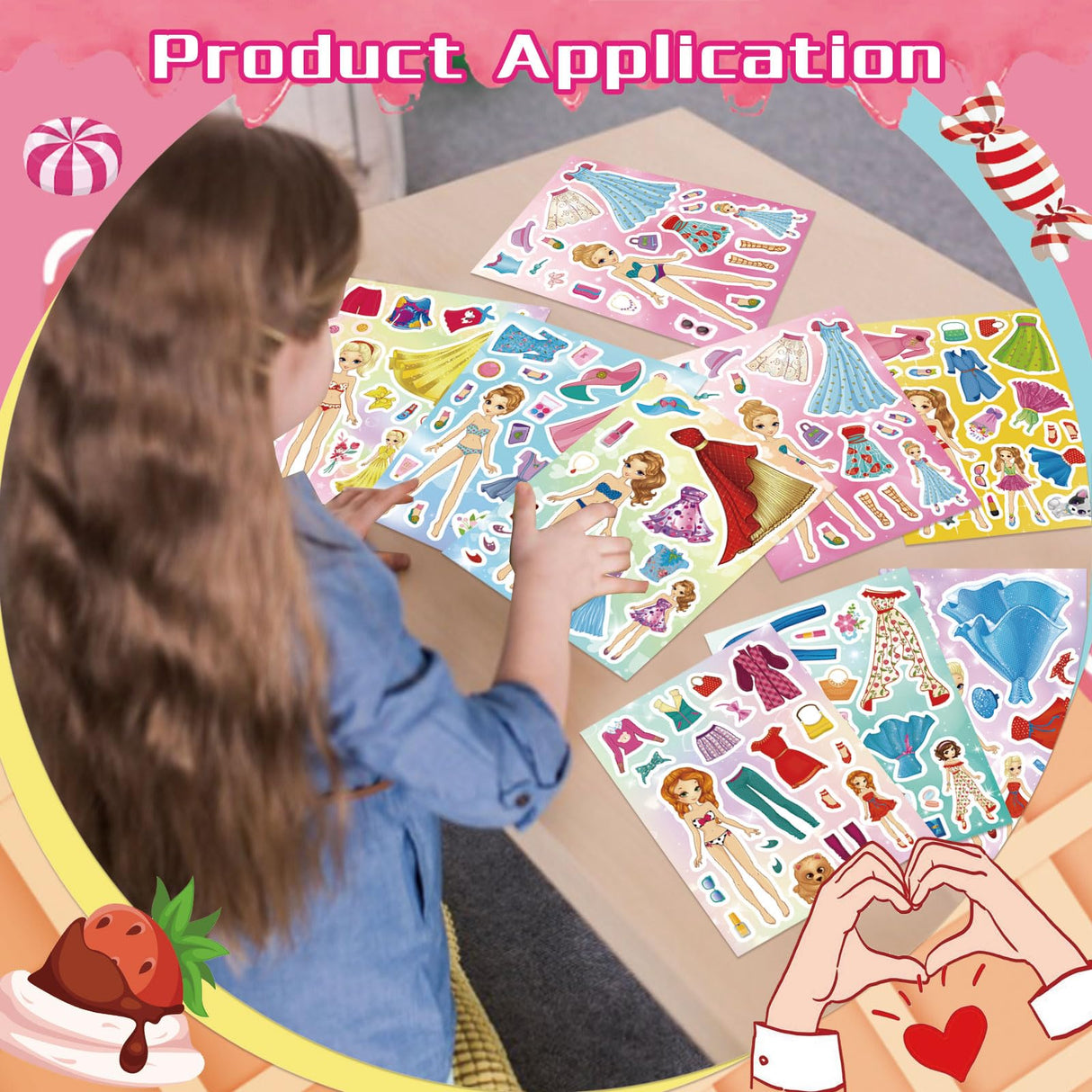 Stickers for Kids, 24 Sheets Dress Up Stickers for Girls, Make Your Own Fairy Princess Sticker, Birthday Party Favor, Classroom Rewards, Art Craft DUJAA