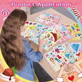 Stickers for Kids, 24 Sheets Dress Up Stickers for Girls, Make Your Own Fairy Princess Sticker, Birthday Party Favor, Classroom Rewards, Art Craft DUJAA