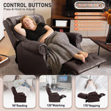 EONIX Dual Motor Lay Flat Power Recliner Chair, Mid Century Wingback Recliner with Independent Adjustable Backrest and Extended Footrest, 400lbs Heavy Duty, Breathable Faux Leather, Dark Brown EONIX