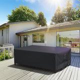 BROSYDA Upgraded Patio Furniture Set Cover, Improved Heavy Duty Waterproof Outdoor Furniture Covers Outdoor Couch Cover Table and Chair Cover with Adjustable Straps, 108"L ×82" D×28" H, Back BROSYDA