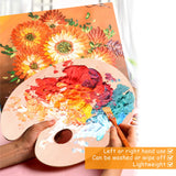 ZOEYES 20 Pack Oval-Shaped Oil Painting Palette with Thumb Hole, Wooden Art Palette for Painting (8 x 12 Inches) ZOEYES