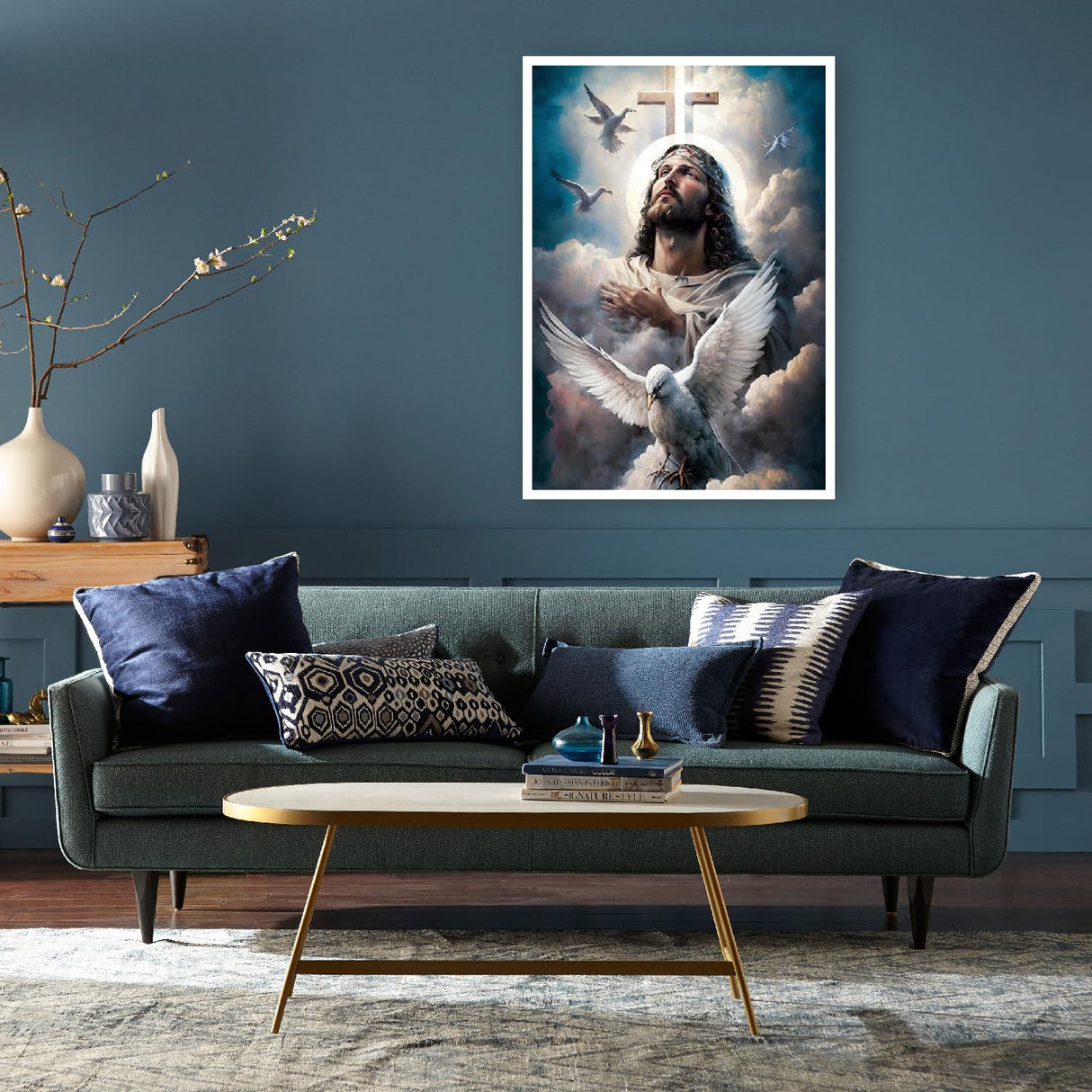 Religious Diamond Art Kits for Adults Beginners,Jesus Diamond Painting Kits for Adults,5D DIY Full Drill Round Christian Gem Art Paint with Diamond Dots Crystal Craft Art for Home Wall Decor 12x16inch Yijingtop