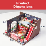 Prextex DIY Tiny House Kit Christmas Scene - Miniature House, Model Home, and Mini Room Kits for a Festive Holiday Building Experience - LED Lights, Snowman, Piano Set and Christmas Tree - Age 10+ PREXTEX