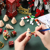 15 Pieces Unfinished Wood Christmas Tree Mini Wooden Xmas Tree Craft Blank Wooden Christmas Tree Ornaments Farmhouse Wood Trees DIY Natural Rustic Small Wooden Tree for Arts Handmade Drawing Supplies Maitys