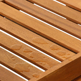 Furinno Tioman Outdoor Hardwood Patio Furniture Sun Lounger with Tray in Teak Oil, Natural 23.52D x 70W x 12H in Furinno