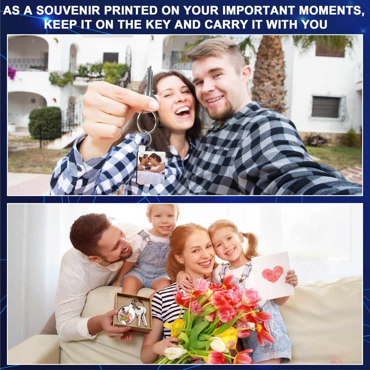 Bucherry 216 Pcs Double Sided Sublimation Keychain Heat Transfer DIY MDF Blank Keychains Blanks Bulk Sublimation Key Chains for Christmas Graduation Day Bucherry