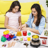 Blingfun Gel Wax for Candle Making with 4 pcs Jelly Wax,50pcs Candle Wicks & 50pcs Stickers Candle Wax for Candle Making,Handcraft Scented Candles Supplies Blingfun