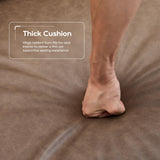 COLAMY 95" Oversized PU Leather Sofa, Comfy Sofa Couch with Extra Deep Seats, Wide Arm, Down Filled 3-Seater Modern Sofa for Living Room, Apartment Lounge-WolfGrey COLAMY