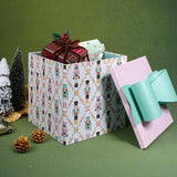 BIOBROWN Medium Christmas Gift Boxes with Lids for Presents, 9x9x9 Inches Nutcracker Design Collapsible Gift Box for Party, Xmas, Holiday BIOBROWN