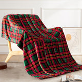 Touchat Fleece Throw Blankets, Buffalo Plaid Throw Blanket for Couch Sofa Bed, Soft Warm Fuzzy Cozy Plush Checkered Blanket, Lightweight Farmhouse Decor (Red and Green Plaid, 50“ x60”) Touchat