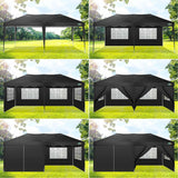 COBIZI 10x20 Pop Up Canopy Tent with Removable Sidewalls Waterproof Commercial Instant Shelter Outdoor Gazebo Party Tent Protable Canopy Tents for Parties with Carry Bag (Black, 10'x20') COBIZI