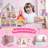 RIEYON Poke Poke Art - Magical Princesses Kits for Kids, 8 Princesses & 1 Flower Arts and Crafts Mess Free DIY Creative Activity Kits, Birthday Christmas Gifts for Girls & Boys Ages 5, 6, 7, 8, 9,10 RIEYON