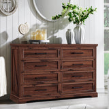 ACCOHOHO Farmhouse 8 Drawers Dresser Chests for Bedroom,52" Wide Wood Rustic Chest of Drawers with Metal Handle,Natural Texture,Drawer Organizer for Bedroom,Living Room,Hallway and Entryway,Brown ACCOHOHO