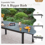 Sophia & William Expandable Patio Dining Table, Extra Large 99.2" L x 35.5" W Outdoor Dining Table for 6-10 Person Metal Rectangular Patio Table with E-Coating for Garden Porch Deck (Black) Sophia & William