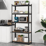 Yaheetech Standing Shelf Units, 5 Tier Storage Shelf, Heavy Duty Shelving, Adjustable Garage Shelves, Utility Rack Shelf Unit, Basement Warehouse Shed, 35.5″W× 12″D × 71″H - Black Yaheetech