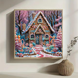 VCLKDIY Winter House Tree Diamond Art Kits for Adults, 5D Diamond Painting Kits for Adults Beginners, DIY Full Round Drill Diamond Dot Painting Gem Art Kits for Adult, Home Wall Decor 13.8x13.8 Inch VCLKDIY