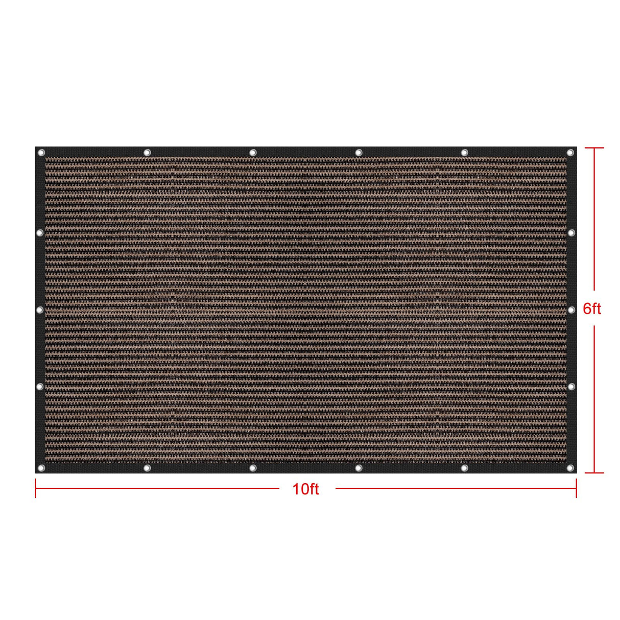 Shatex 90% Sun Shades for Patios 6X 10ft Shade Fabric Sun Shade Cloth Taped Edge with Grommets Sun-Block Mesh Shade for Pergola Cover Canopy Mocha, 12 Bungee Balls Shatex
