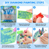 Bowetile Bird Diamond Art Hanging Kits for Adults Kids, 5D Special Shape Diamond Painting Flowers Pendant Kits, Animal Gem Art Suncatchers Painting Ornament for Home Garden Wall Decor Bowetile