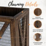 Autumn Alley Large Rustic Farmhouse Wall Planter Set of 2, Farmhouse Decor Wall Hangings for Hanging Planter Indoor, Galvanized Wall Planter, Corrugated Metal, Wooden, Brown - Flowers Not Included Autumn Alley