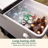 Cuisinart 80 Qt Cooler Cart, Portable Outdoor Beverage Cooler with Storage Shelf, Bottle Opener and Cap Collector, Summer BBQs, Cookouts and Tailgates, 48 Hour Cold Drinks, Chill, Fresh Sodas and Beer Cuisinart