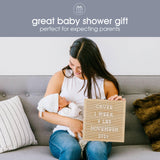 Pearhead Wooden Letterboard Set - Ideal Photo Sharing Prop for Baby Announcements, Milestone Keepsake, Custom Message Board and Shower Gift - Includes 188 Letters, Numbers, and Symbols - Natural Wood Pearhead