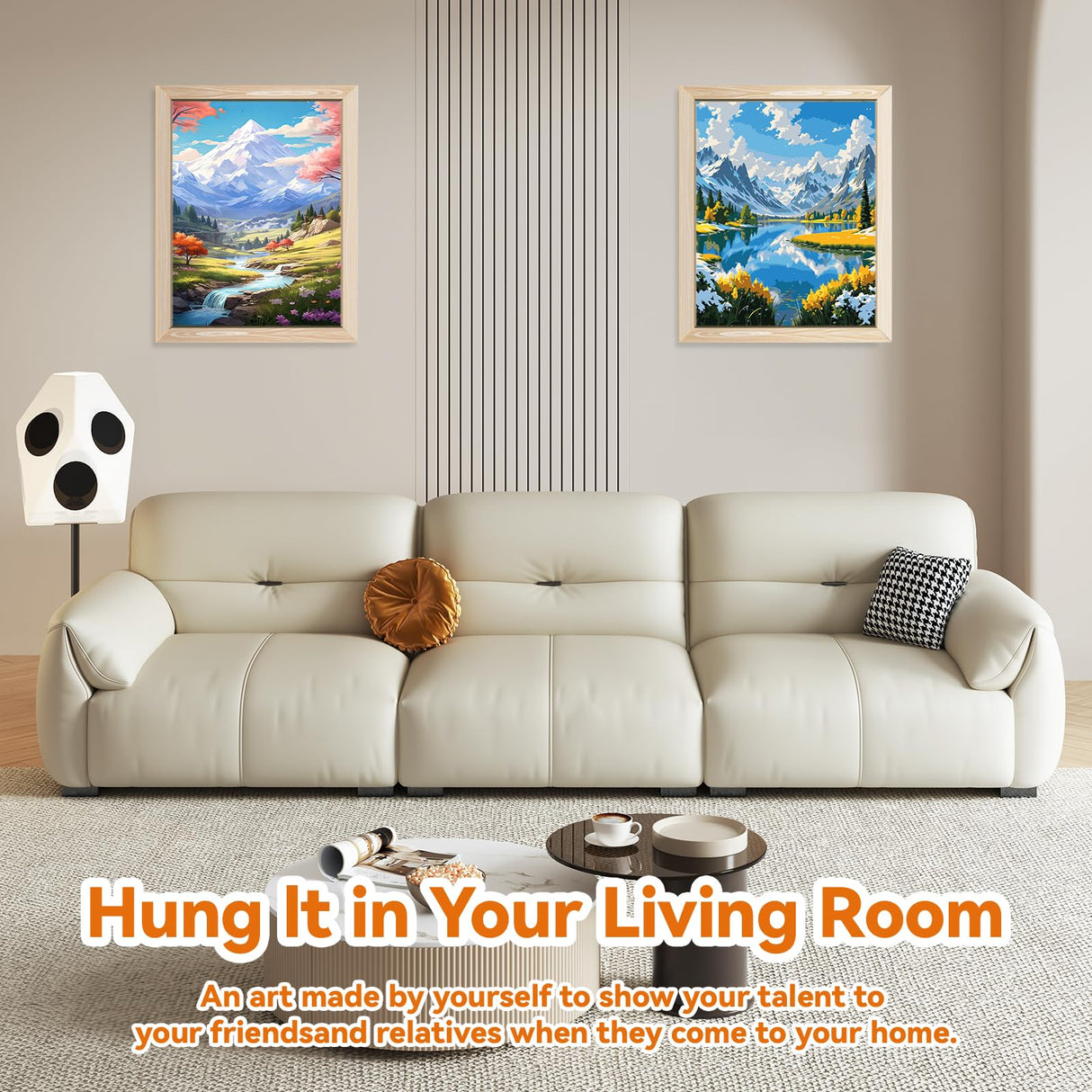 EFOTIML Paint by Numbers Kit for Adults Beginners & Kids Ages 8-12,2 Pack 16x20 inches Canvas for Painting Kits for Adults in Colorful Box(Without Frame)-Snow Mountain and Lake(2PCS) EFOTIML