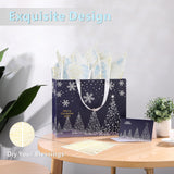 Bobobag 13" Deep Blue Large Christmas Gift Bag with Tissue Paper and Greeting Card, Personalized Platinum Quality Gift Bag for Man's Present Bobobag