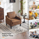 VINGLI Accent Chair for Living Room Chairs Rustic Reading Chair for Bedroom Scooped Arm Chair Mid Century Modern Accent Chairs Upholstered Comfy Chair for Apartment, Waiting Room VINGLI