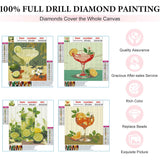 Diamond Art Kits for Adults Beginner, 4 Pack Cocktail DIY Modern Diamond Painting Kits 5D Diamond Dots Gem Art Crafts with Tools,Round Full Drill Funny Crafts for Home Wall Decor&Gift-8x8inch ﻿ Fairyland JinWenn