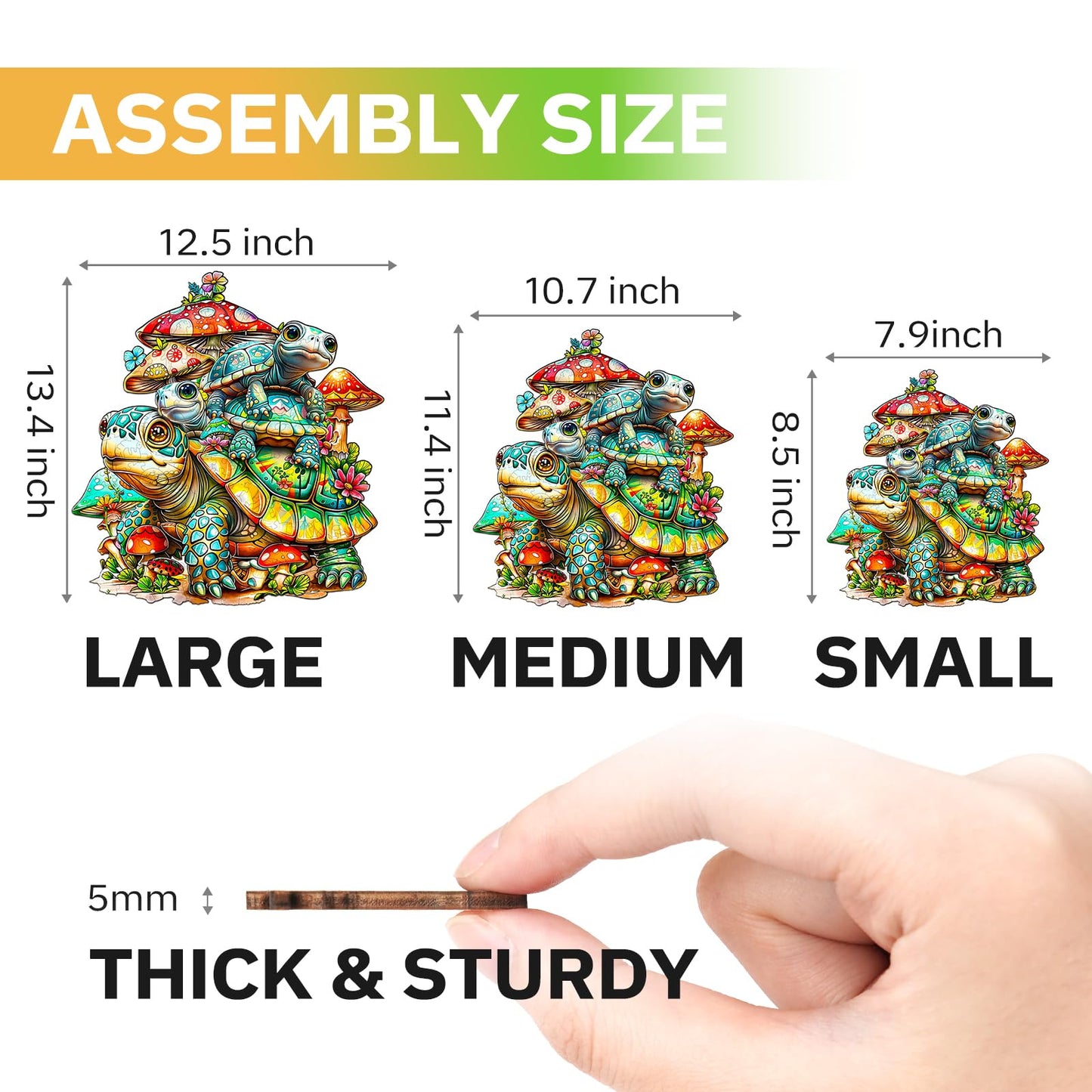 Jigfoxy Wooden Puzzles for Adults, Sea Turtle Family Wood Puzzles Adult, Unique Animal Shape Wooden Jigsaw Puzzles, Birthday Gifts for Puzzles Lovers Family Friend (S-8.5 * 7.9in-90pcs)