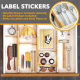 SpaceAid Bamboo Drawer Dividers with Inserts and Labels, Kitchen Adjustable Drawer Organizers, Expandable Organization for Home, Office, Dressers, 4 Dividers with 9 Inserts (17-22 in) SpaceAid