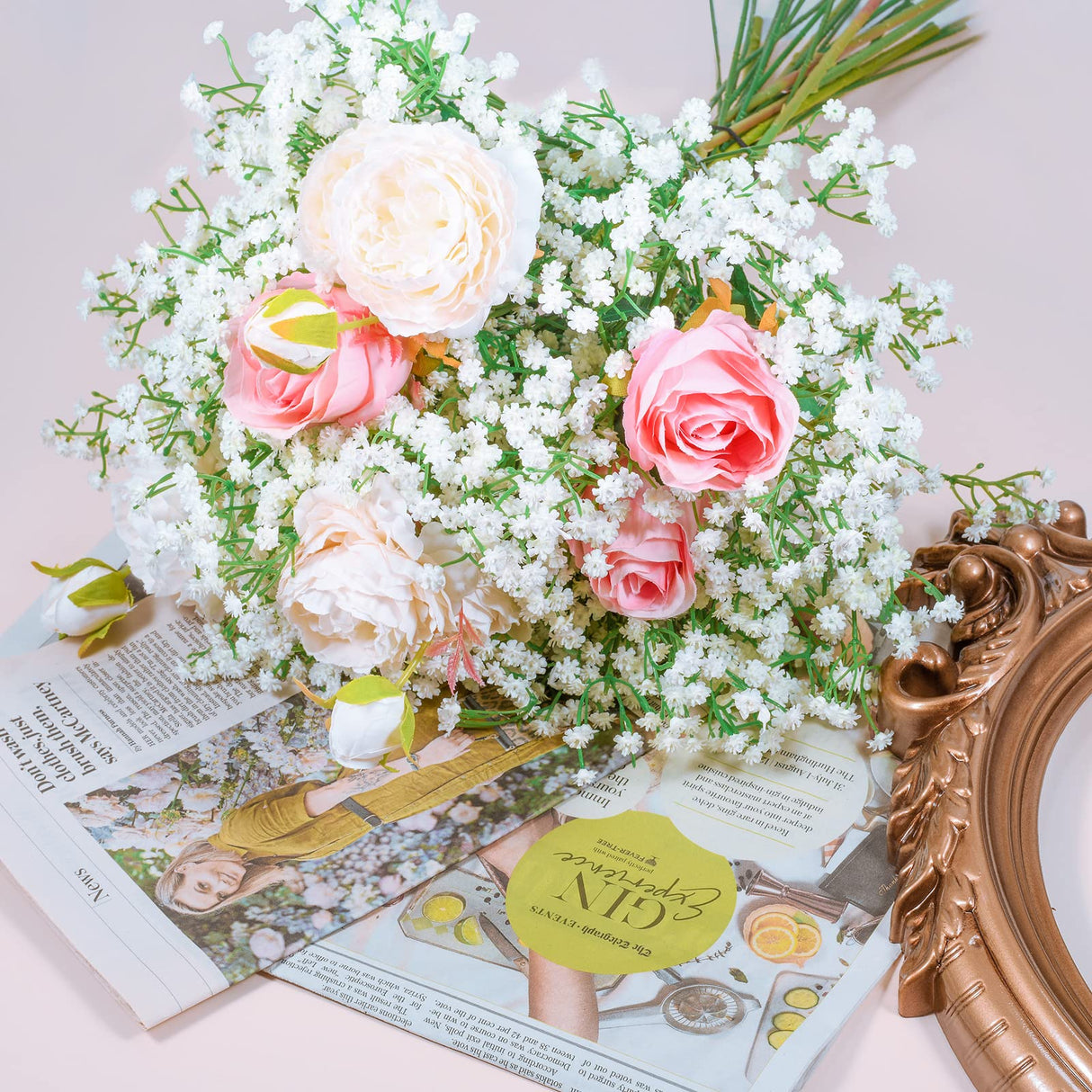 LYLYFAN Babys Breath Artificial Flowers,6 Pcs Gypsophila Real Touch Flowers for Wedding Party Home Garden Decoration LYLYFAN