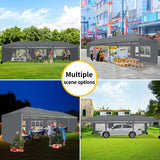 COBIZI Canopy 10x30 Pop Up Canopy Tent with 5 Sidewalls Party Tents for Parties Wedding Backyard Waterproof Canopy Outdoor Commercial Canopy Event Tent with Sandbags, Grey COBIZI