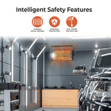 Comfort Zone Ceiling Mounted Space Heater, 90 Degree Adjustable Tilt, Dual Quartz, Radiant, Electric, Safety Grille, Overheat Protection, Hardware Included, Ideal for Workshop, Garage, 1,500W, CZQTV5M Comfort Zone