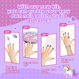 GIRLINK Nail Kit for Girls Ages 6-12, Girl Nail Kit with Dryer/Peel-able Nail Polish/Rings/Bracelet/Nail Sticker/Nail Sticker/Glitter Powder/ Nail File/Toe Separator GIRLINK