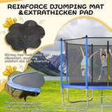 Tranpoline 8FT 10FT 12FT 14FT 16T Tranpoline for Adults/Kids with Safety Enclosure -Recreational Tranpolines with Ladder and Basketball Hoop-Outdoor Tranpoline for Kids,Capacity 300-1000lbs SENCHO GINSYTALIOR