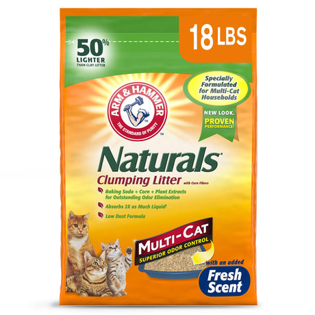 ARM HAMMER Naturals Cat Litter, Multi Cat, 18lb Bag Arm & Hammer