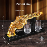 LUXULISH Whiskey Gun Decanter Sets for Men, Liquor Decanter Set with Two Shot Glasses, Cool Birthday Anniversary Stuff Gifts for Him, Dispenser for Liquor Vodka LUXULISH