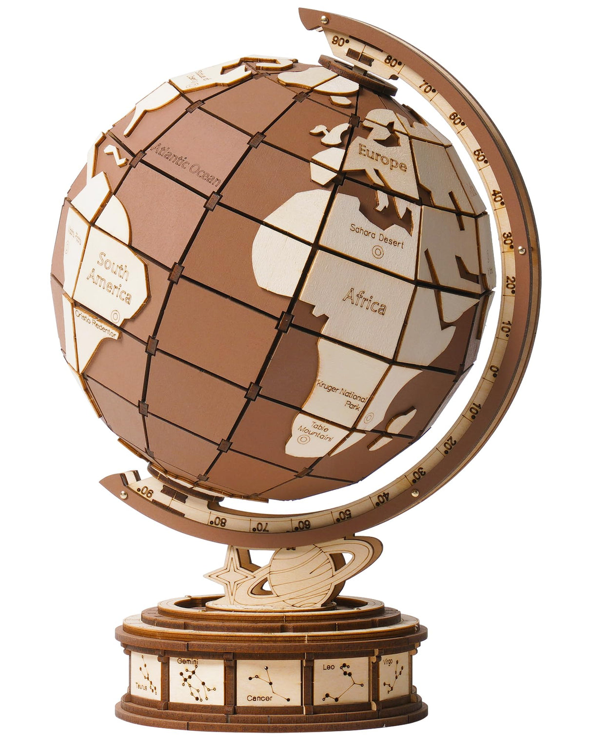 ROBOTIME 3D Wooden Puzzle for Adults Global Wonders DIY Model Kit to Build Wooden Craft Kits for Teens Educational Brain Teaser Assembly Toy Unique Gift ROBOTIME