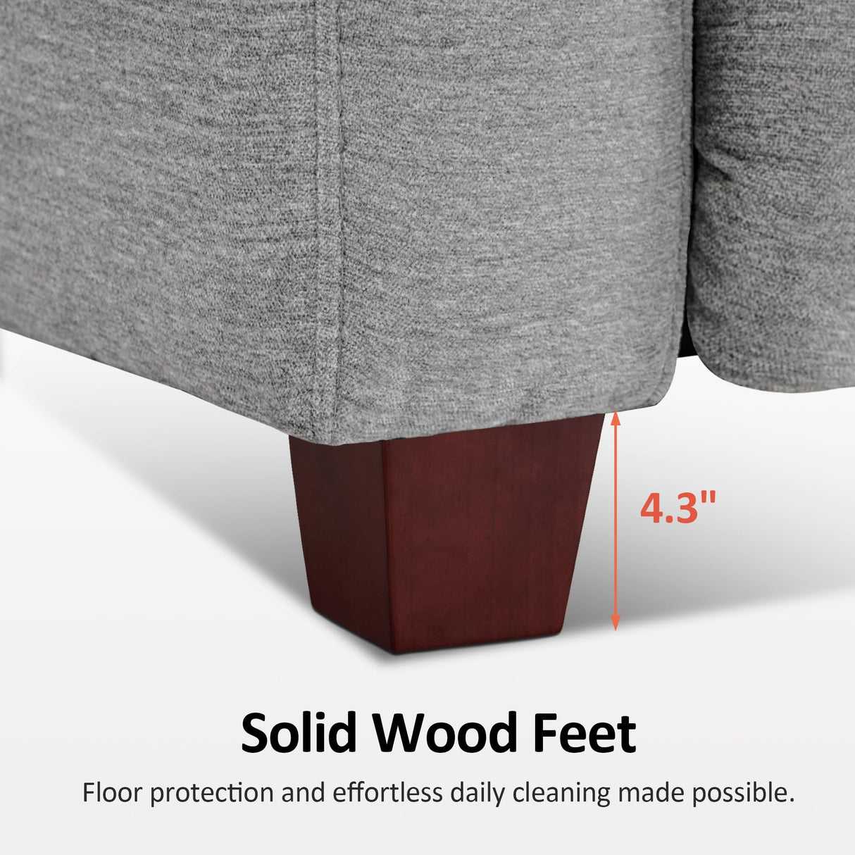 MCombo Zero Wall Recliner Sofa, Power Reclining Sofa, Wall Hugger Power Recliner Sofa with Adjustable Headrest, USB & Type C Ports, for Living Room, Fabric, HL198M3 (Grey, 3-Seater) MCombo