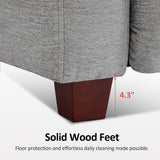 MCombo Zero Wall Recliner Sofa, Power Reclining Sofa, Wall Hugger Power Recliner Sofa with Adjustable Headrest, USB & Type C Ports, for Living Room, Fabric, HL198M3 (Grey, 3-Seater) MCombo